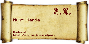 Muhr Manda névjegykártya